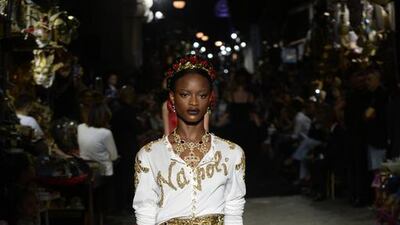 Dolce & Gabbana’s Alta Moda couture show in Naples, Italy. Courtesy Dolce & Gabbana