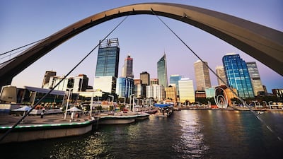 Dusk at Elizabeth Quay. Courtesy Tourism Western Australia