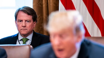 US President Donald Trump announced counsel Don McGahn’s departure, less than two weeks after he was reported to have co-operated with Robert Mueller’s investigation into possible Russian collusion in the 2016 presidential election. EPA