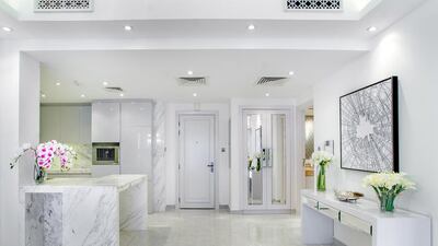 “All of the ceilings are new, the bathrooms are new, and they’re all marble. The cupboards and wardrobes are completely new,” says the redesigner. Olympio Bongat Jr