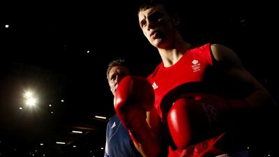 Freddie Evans of Great Britain walks to the ring to take on Serik Sapiyev of Kazakhstan during the men's welterweight boxing final. Scott Heavey/Getty Images