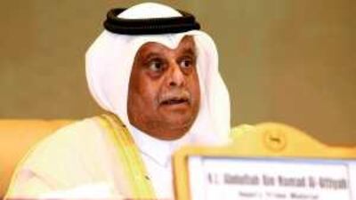 Abdullah al Attiyah, the Qatari oil minister, addresses the Doha Natural Gas Conference and Exhibition.