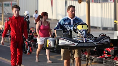 Piers Pakenham-Walsh, left, is within striking distance of the DD2 class title. Pawan Singh / The National