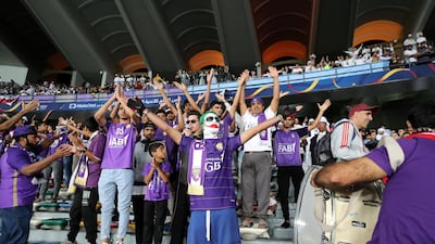 Al Ain fans before the match between Real Madrid and Al Ain at the Fifa Club World Cup final at the Zayed Sports City Stadium, Abu Dhabi. Chris Whiteoak / The National