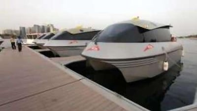 Dubai's water taxis, seen here at Al Seef taxi station on Dubai Creeek, will commence services from tomorrow. Private operators will charge Dh200 per person for a two-hour ride, with charters at Dh3,000 an hour