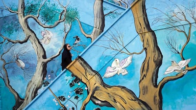 A wall painting in Tehran, Iran, on 31 July 2018, but the country faces tougher economic times with the arrival of new US sanctions. EPA