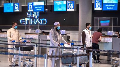 Etihad has resumed limited flights to India from Abu Dhabi International Airport. Victor Besa/The National