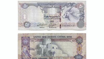 The Dh50 banknote. Antonie Robertson / The National