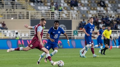 John McGinn scored the winner against Chelsea in their 1-0 victory in the CBF Al Wahda Challenge Cup match at Al Nahyan Stadium, Abu Dhabi, on December 11, 2022. Antonie Robertson / The National