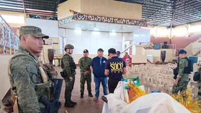 Police conduct an investigation at the site of an explosion at a church in Marawi city, Lanao Del Sur, Philippines. EPA