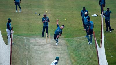 Pakistan players train for the first Test against Sri Lanka at the Pindi Cricket Stadium in Rawalpindi. AFP