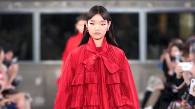 This was one of the first looks sent down the Valentino pre-fall 2019 runway in Tokyo on November 27, a hint to the parade of red that was about to follow