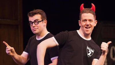 James Percy and Benjamin Stratton in Potted Potter. Photo by Tony Kinlan