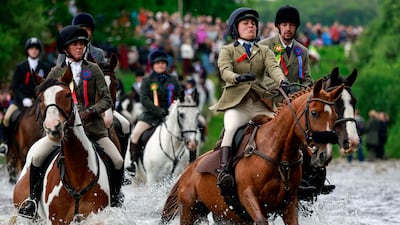 Rivers cross the Ettrick river during the Selkirk Common Riding, a tradition that commemorates the Battle of Flodden between England and Scotland in 1513, in the Scottish Borders town. Getty Images