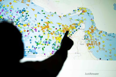 Vessel movements in the Strait of Hormuz. AFP