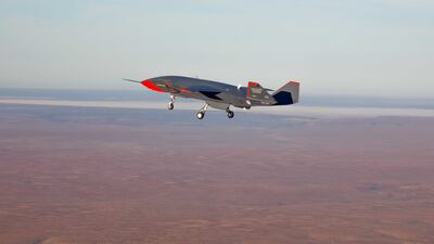 The Boeing Australia, Airpower Teaming System – ‘Loyal Wingman’ conducts its first flight at Woomera Range Complex, South Australia. Photo: Commonwealth of Australia, Department of Defence