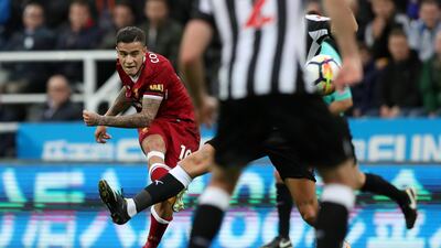 Philippe Coutinho scored in the 29th minute to give Liverpool the lead before Newcastle United equalised seven minutes later. Scott Heppell / Reuters