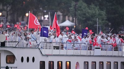 Team Tunisia and Team Turkey during the opening ceremony. PA