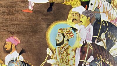 Detail of Shah Jahan from the miniature painting of the wedding of Dara Shikoh, Awadh, 1740, National Museum, New Delhi, India. Getty Images