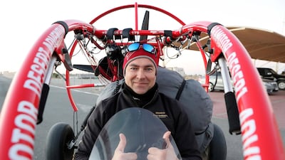 Alexandr Ctitor, 45, is a licensed paramotor in Dubai. All photos by Pawan Singh / The National