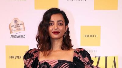 Radhika Apte attends the first edition of the "Grazia Millennial Awards" in Mumbai on June 19, 2019, wearing a Pankaj and Nidhi dress. AFP