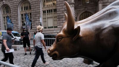 The Wall Street Bull near the New York Stock Exchange. AFP