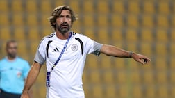 United FC head coach Andrea Pirlo in the UAE Pro League match between Al Wasl and United FC. Zabeel Stadium, Dubai. Chris Whiteoak / The National