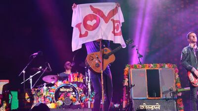 Coldplay took the show home with an endorphin releasing encore of A Sky Full of Stars and Up and Up. Navin Khianey for The National