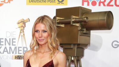 Gwyneth Paltrow, in Prada, arrives for the 49th annual Goldene Kamera awards at Flughafen Tempelhof in Berlin, Germany, on February 1, 2014. EPA