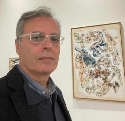 Fadi Yazigi next to one of his works. Photo: Fadi Yazigi
