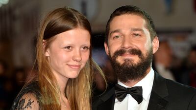 Mia Goth and Shia LeBeouf live-streamed their 2016 Las Vegas wedding. Getty Images