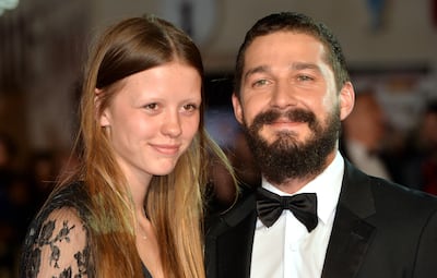 Mia Goth and Shia LeBeouf live streamed their 2016 Las Vegas wedding. Getty Images