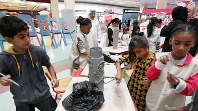 The exhibition at Sharjah Mega Mall is being organised by the department of children’s centres at the Sharjah Supreme Council for Family Affairs and runs between 10.30am and 1pm and 5pm to 7pm every day. Pawan Singh / The National