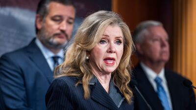 Senator Marsha Blackburn, pictured in April, landed in Taipei after visiting the Solomon Islands and Papua New Guinea. EPA