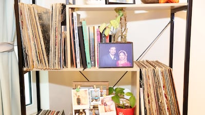 The record collection. Anuu and Sunny enjoy the apartment's location close to a Metro station