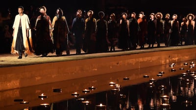 Models walk the runway during the Christian Dior Cruise 2020 show. Getty Images