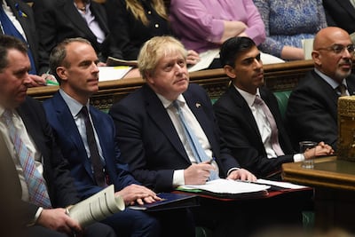 British Prime Minister Boris Johnson and Chancellor Rishi Sunak are among about 100 people sent a legal questionnaire by the Met Police over parties in Downing Street. AFP