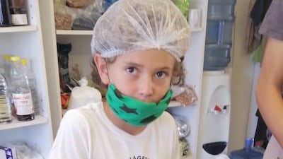 Luca Khoury, nephew of restaurant owner Nabil Khoury, helps to prepare meals for distribution across Beirut to those impacted by the explosion that destroyed much of the city's port on Tuesday. Courtesy: Nabil Khoury