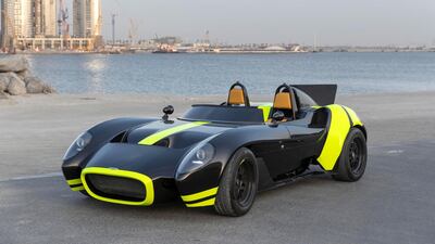 The Jannarelly-PureDrive safety car at Al Jadaf boatyard in Dubai. Antonie Robertson / The National