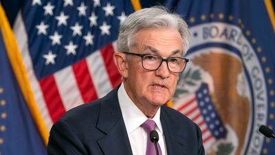 Fed chair Jerome Powell speaks after a Federal Open Market Committee meeting. The central bank will meet this week to decide on interest rates. AP