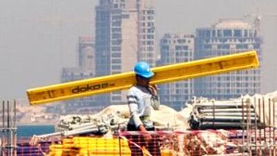 A labourer at the Bab Al Bahr development in Ras Al Khaimah.
