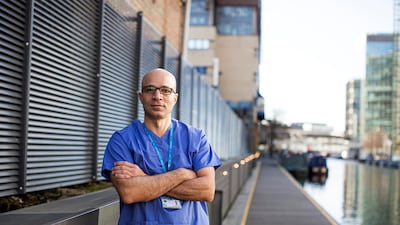 Dr Ahmed ElHaddad, an ICU consultant overseeing a team at St Mary’s Hospital in Paddington, London. Rob Greig / The National