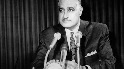 Gamal Abdel Nasser, the Egyptian president, addresses his countrymen during a radio speech to announce free elections to elect a new parliament and the liberalisation of the regime in March 1968.