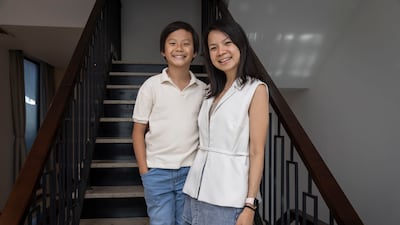 Sue Ann Yang has been pleasantly surprised by the different school priorities in Dubai compared to her native Singapore, and has seen it first-hand with her son Seth. Antonie Robertson / The National