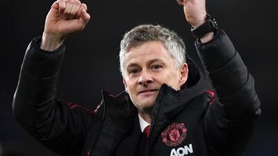 Ole Gunnar Solskjaer celebrates his victory. Getty Images