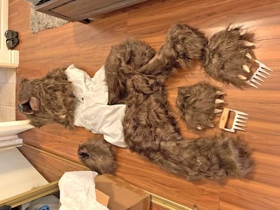 The bear suit that was used. Photo: California Department of Insurance