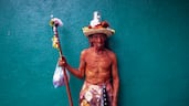 A man, his skin painted in red dye, during a feast day procession celebrating Saint Dominic of Guzman, in Managua, Nicaragua. EPA