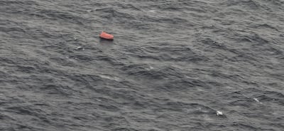 A lifeboat spotted by an Indian navy aircraft, which came from the ship Ocean Winner that sank on Saturday. Photo: Indian Navy