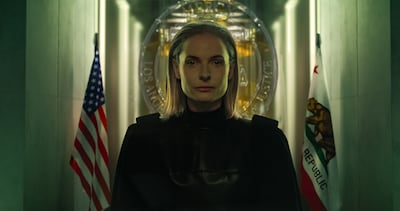 Rebecca Ferguson plays the AI judge Maddox in Mercy. Photo: Amazon MGM Studios