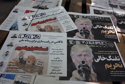 Newspapers in Iran are focused on the looming US sanctions. EPA